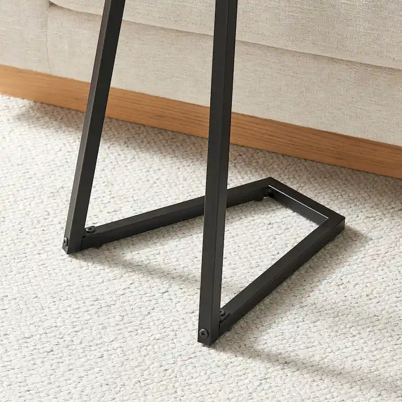 Table d'appoint de canapé avec rebord relevé rond et bords biseautés