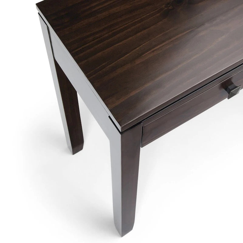 Console/table basse contemporaine large en bois massif