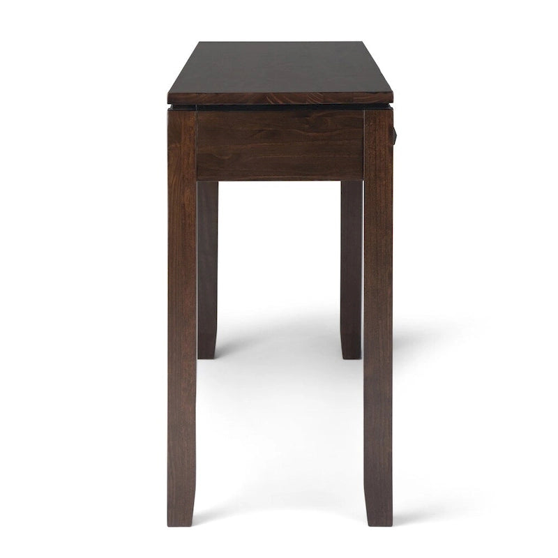 Console/table basse contemporaine large en bois massif