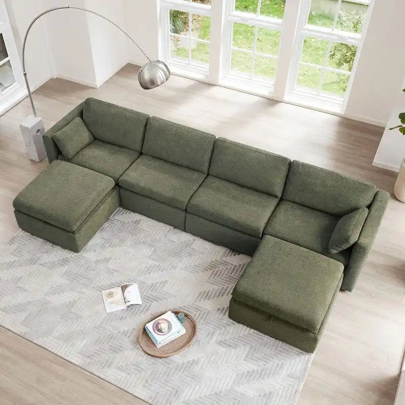 Canapé modulaire en tissu surdimensionné