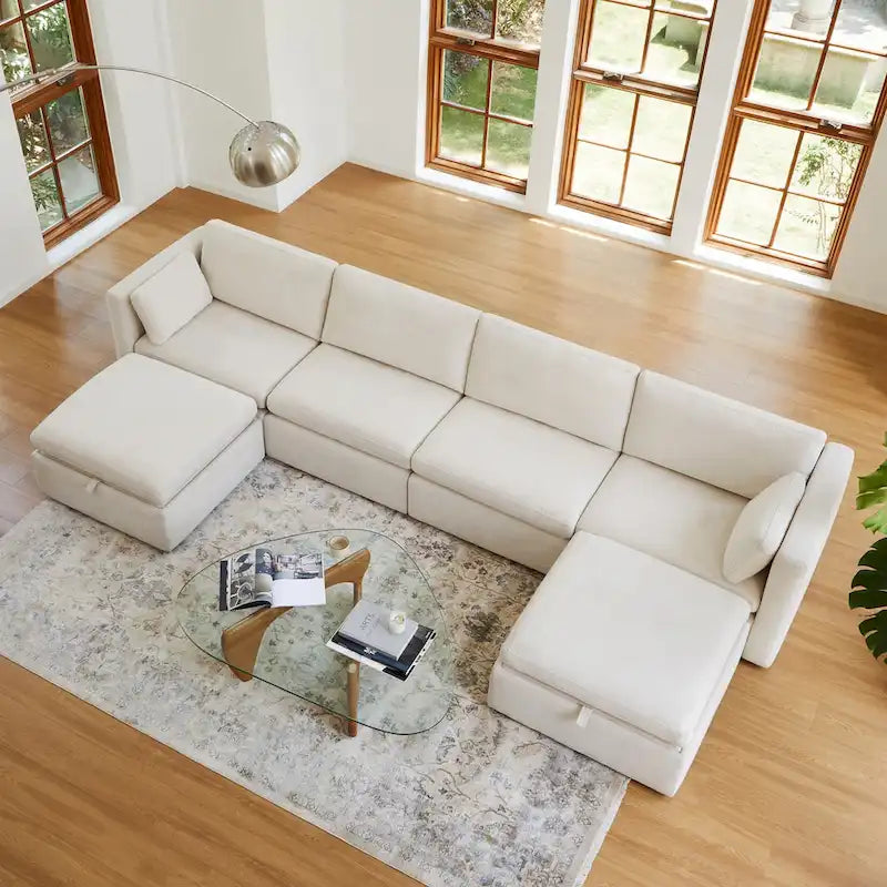 Canapé modulaire en tissu surdimensionné