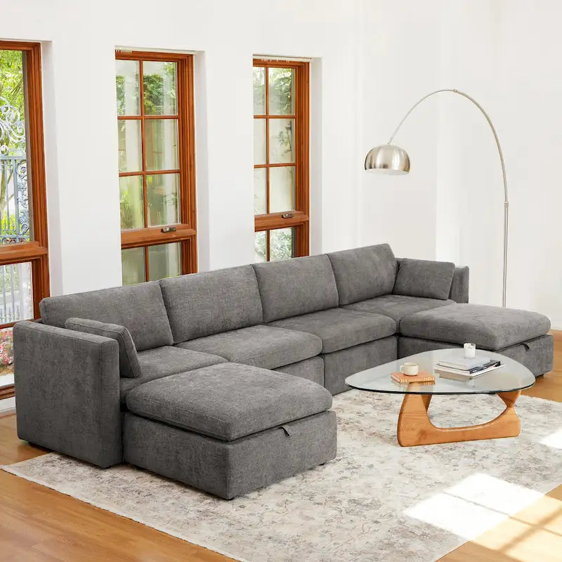 Canapé modulaire en tissu surdimensionné