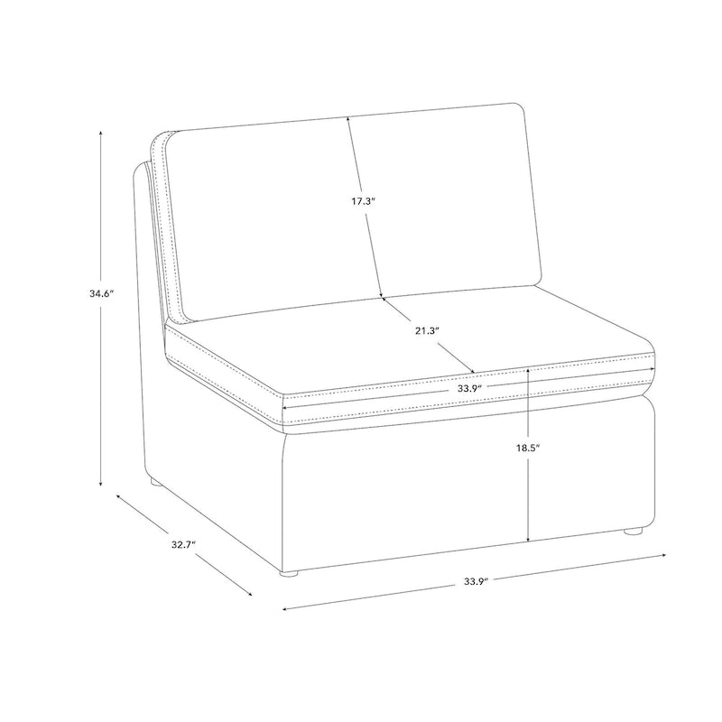 Canapé modulaire en tissu surdimensionné