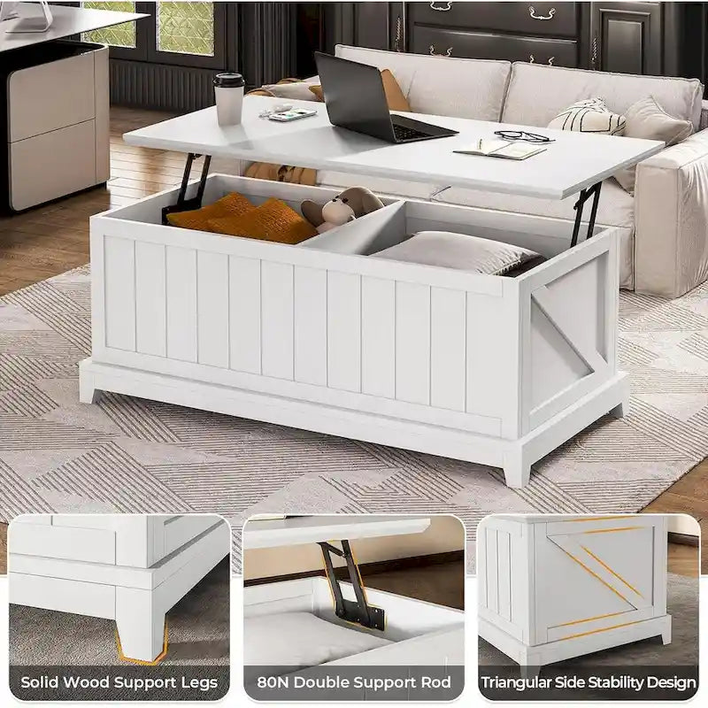 Table basse relevable Rangement clôture de ferme