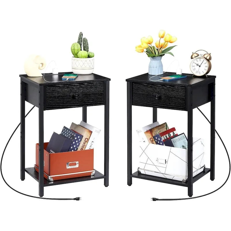 Table de chevet avec station de recharge