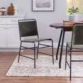 Chaise de salle à manger industrielle en acier poncé et tissu