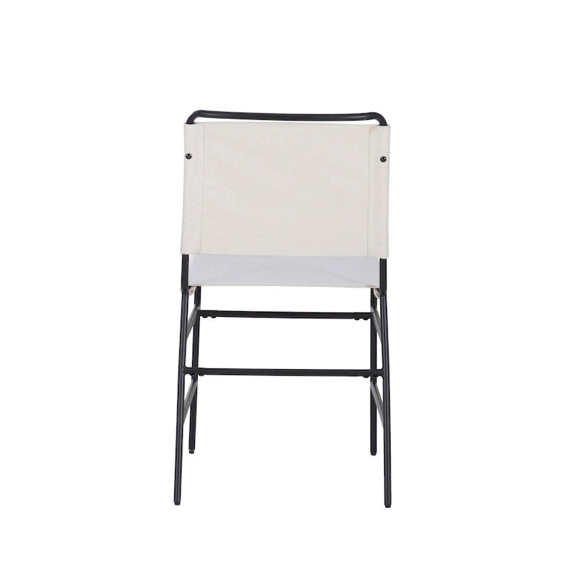 Chaise de salle à manger industrielle en acier poncé et tissu
