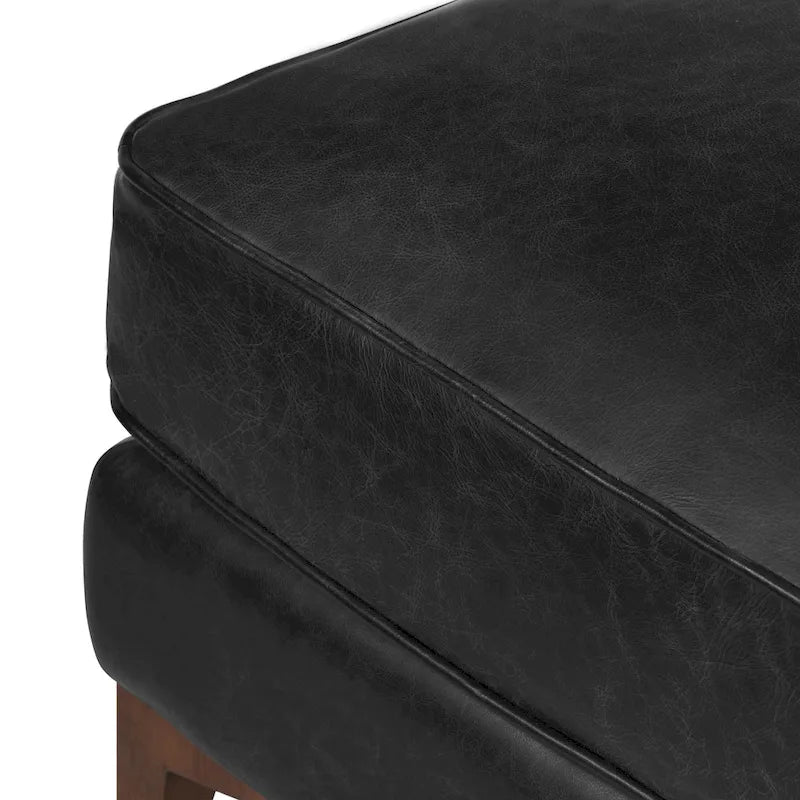 Repose-pieds en cuir véritable italien