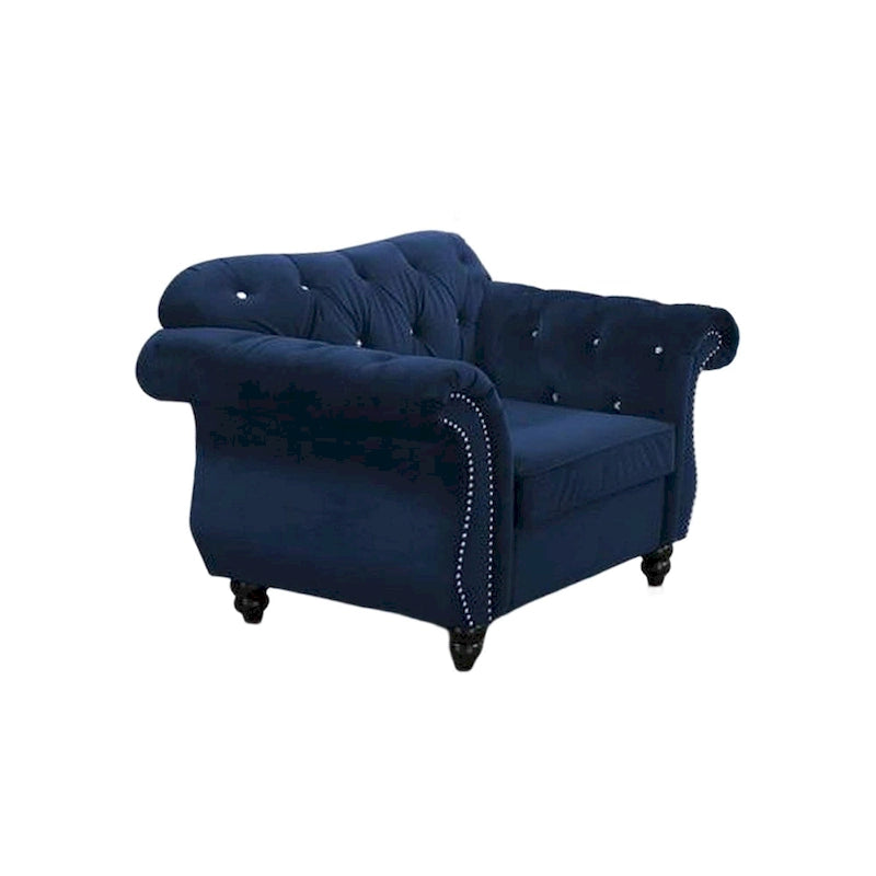 Fauteuil classique, revêtement en velours, accoudoirs arrondis