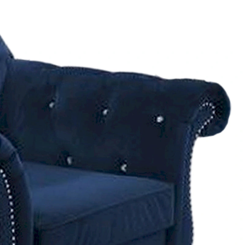 Fauteuil classique, revêtement en velours, accoudoirs arrondis
