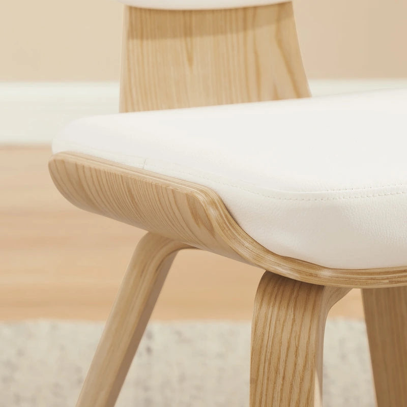 Chaise de salle à manger en bois et cuir synthétique