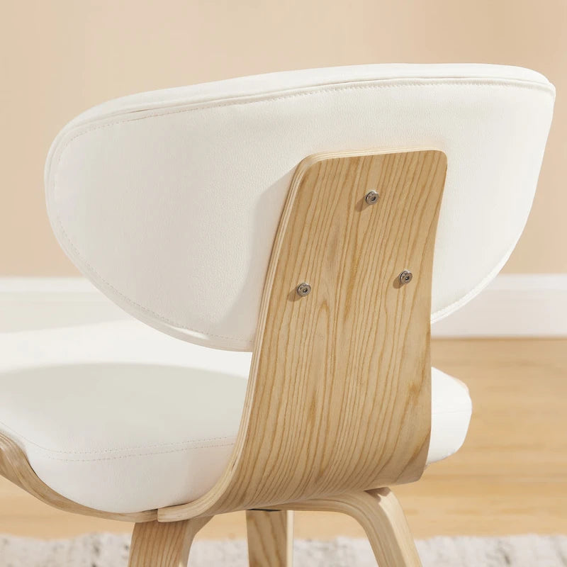 Chaise de salle à manger en bois et cuir synthétique