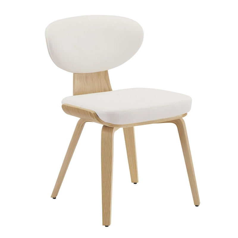 Chaise de salle à manger en bois et cuir synthétique
