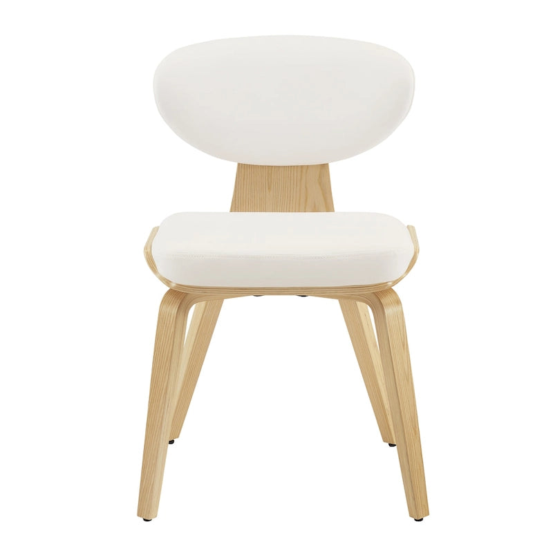Chaise de salle à manger en bois et cuir synthétique