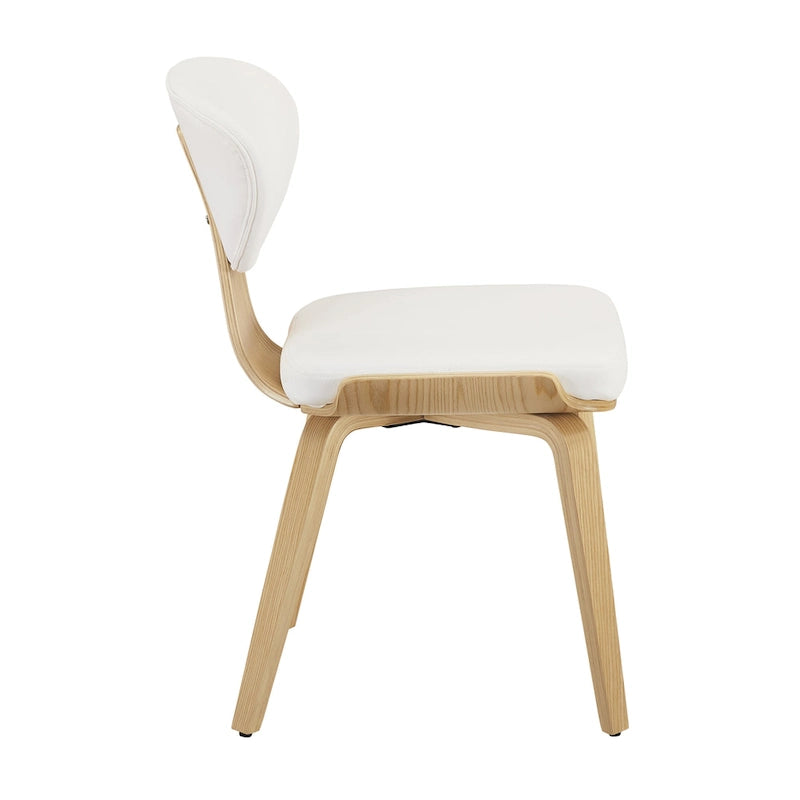 Chaise de salle à manger en bois et cuir synthétique
