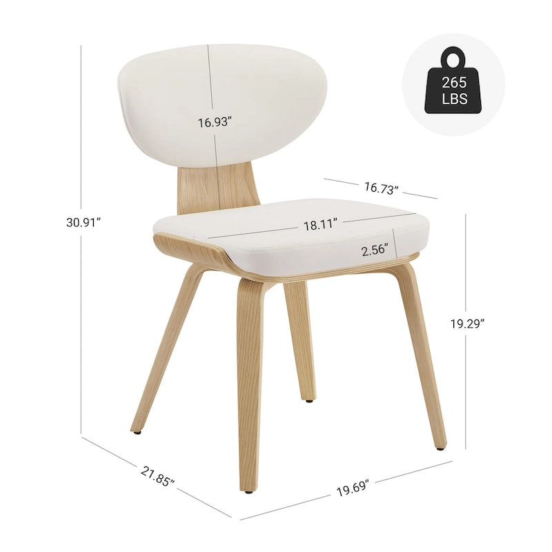 Chaise de salle à manger en bois et cuir synthétique
