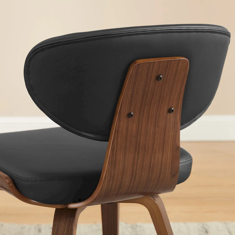 Chaise de salle à manger en bois et cuir synthétique
