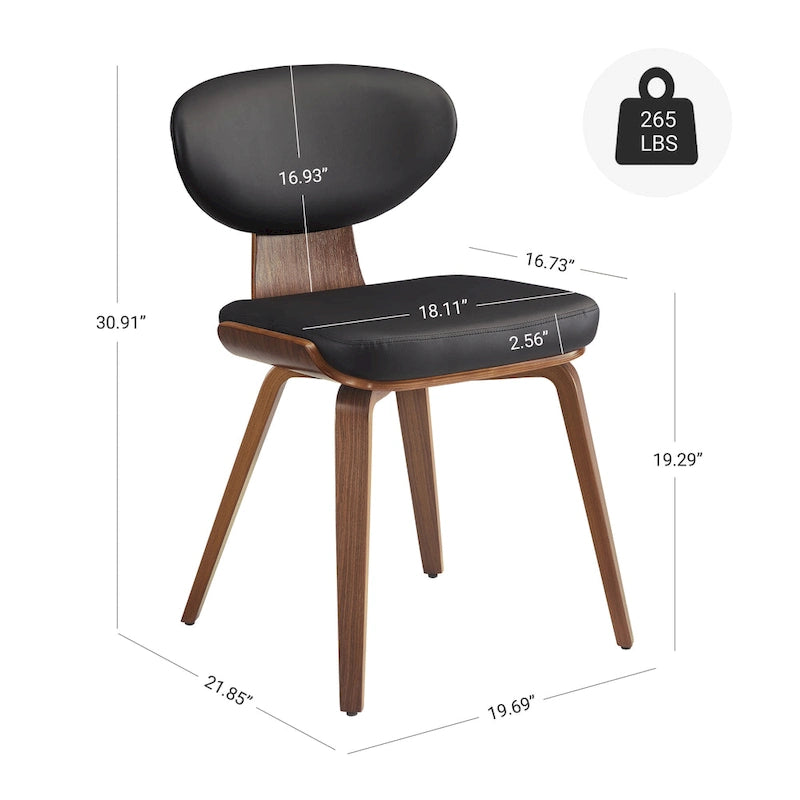 Chaise de salle à manger en bois et cuir synthétique