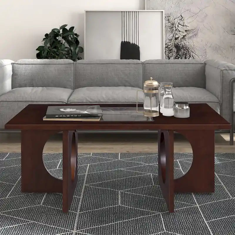Table Basse Rectangulaire en Bois Contemporain