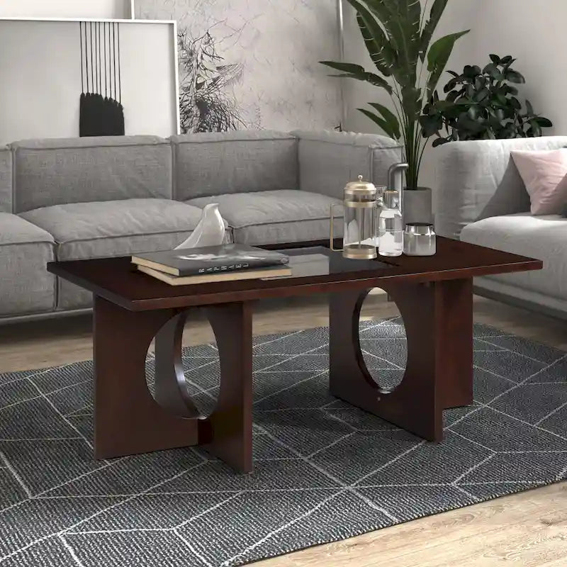 Table Basse Rectangulaire en Bois Contemporain