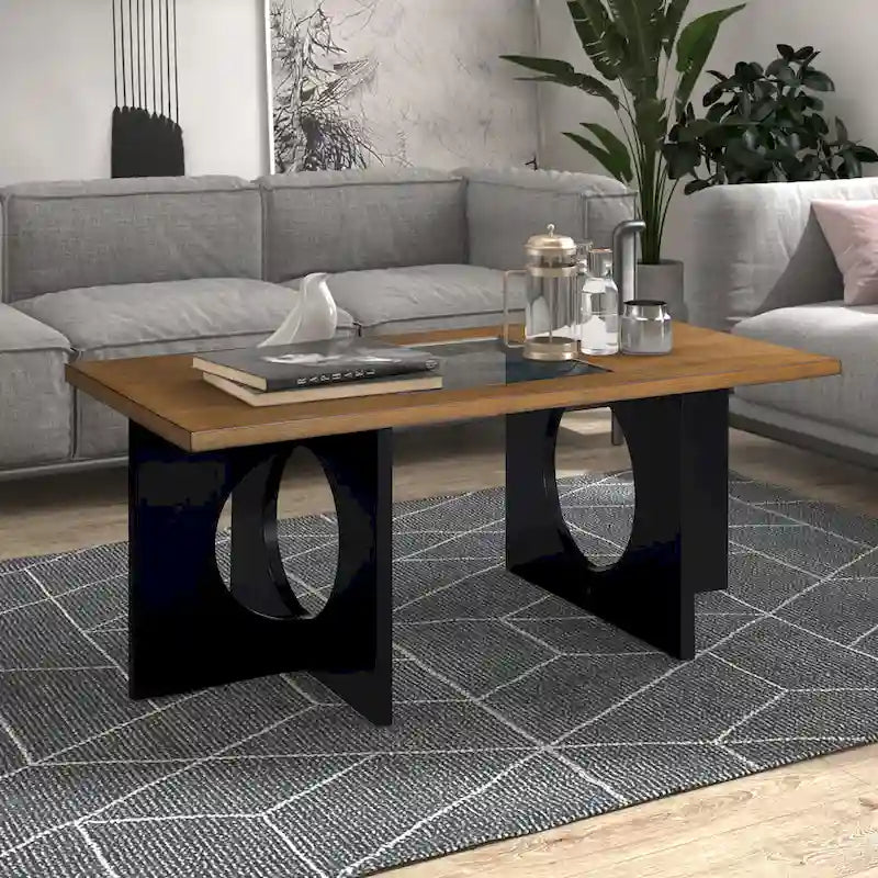 Table Basse Rectangulaire en Bois Contemporain