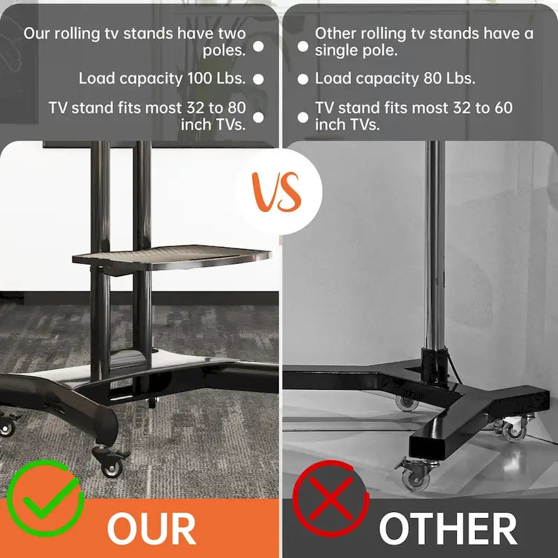 Meuble TV universel pivotant, support TV de table réglable en hauteur et inclinable