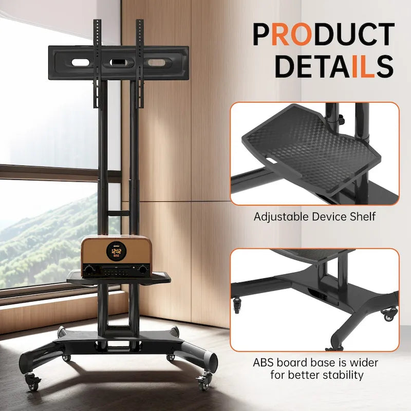 Meuble TV universel pivotant, support TV de table réglable en hauteur et inclinable
