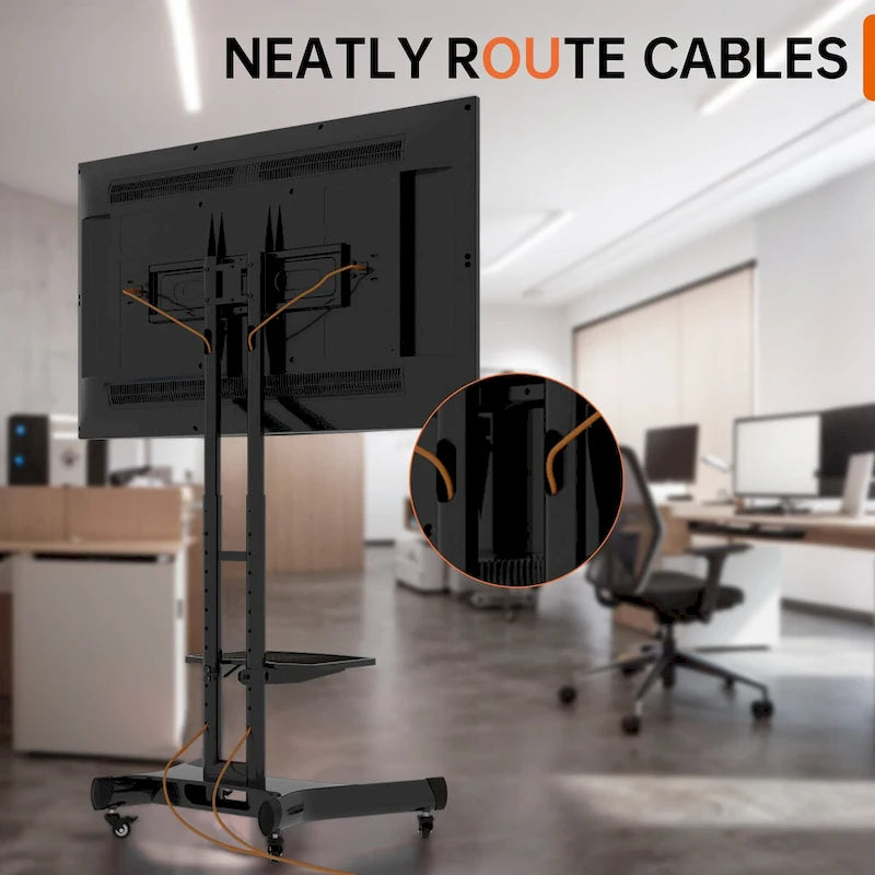 Meuble TV universel pivotant, support TV de table réglable en hauteur et inclinable