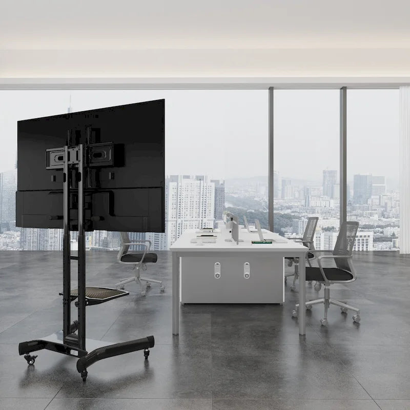 Meuble TV universel pivotant, support TV de table réglable en hauteur et inclinable