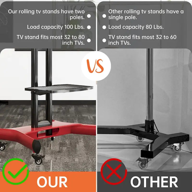 Meuble TV universel pivotant, support TV de table réglable en hauteur et inclinable