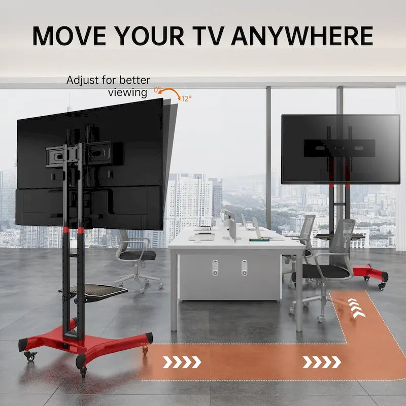 Meuble TV universel pivotant, support TV de table réglable en hauteur et inclinable