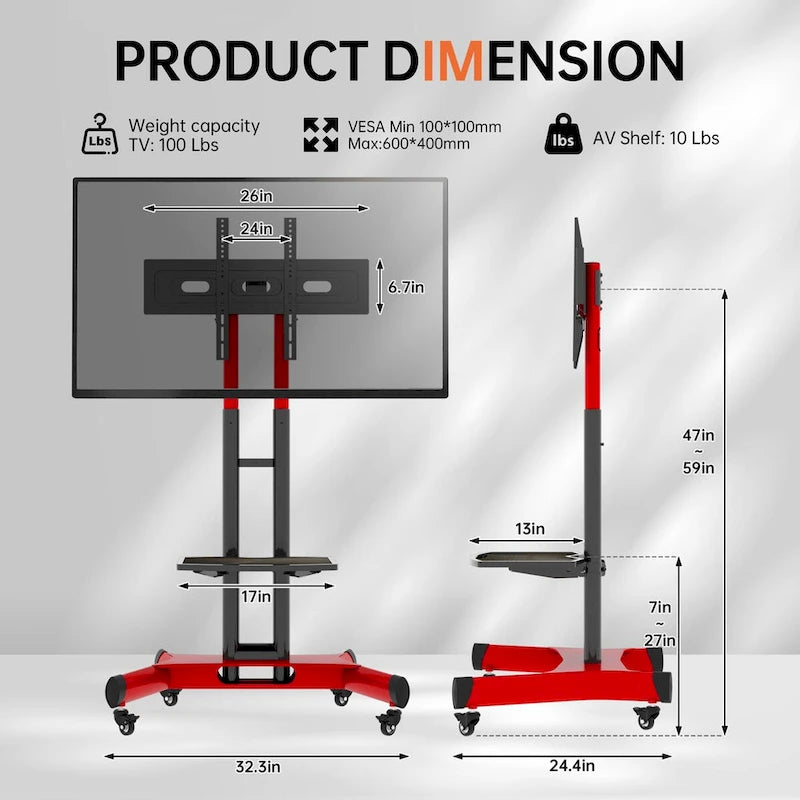 Meuble TV universel pivotant, support TV de table réglable en hauteur et inclinable