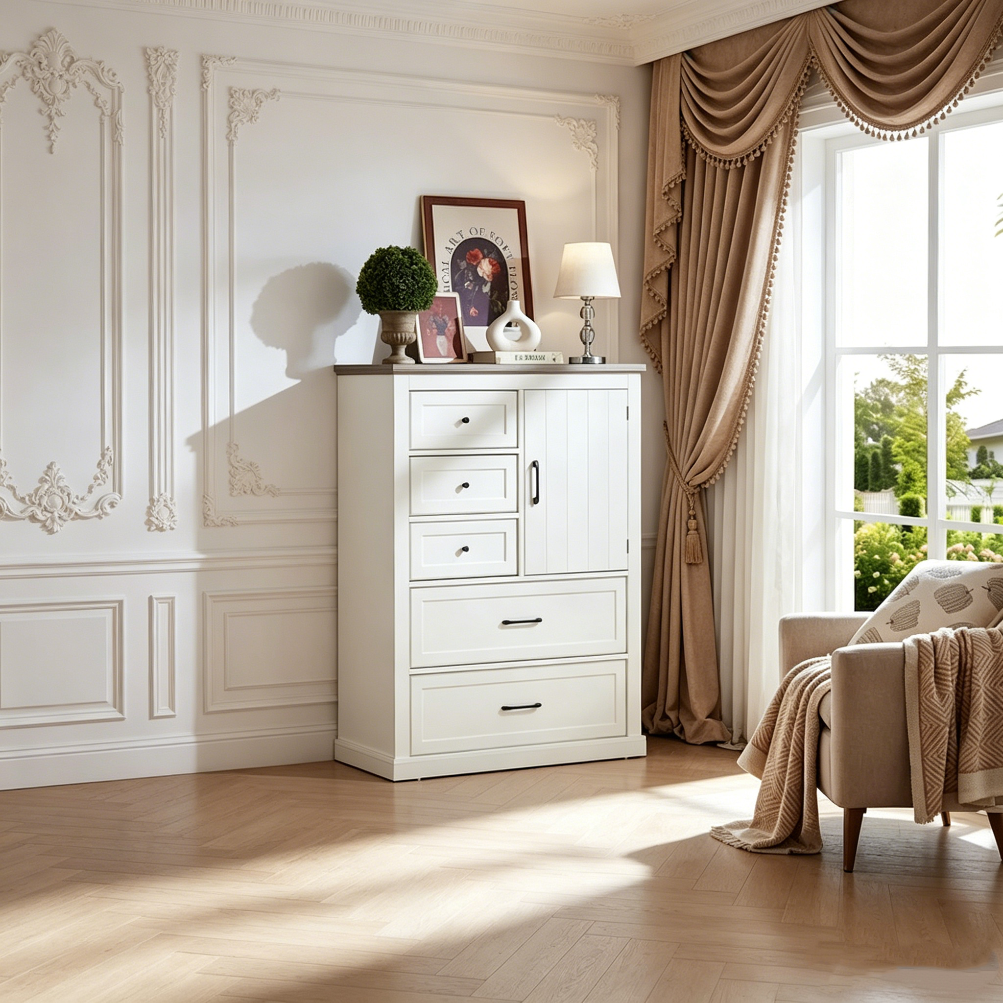 Commode de chambre rustique en bois