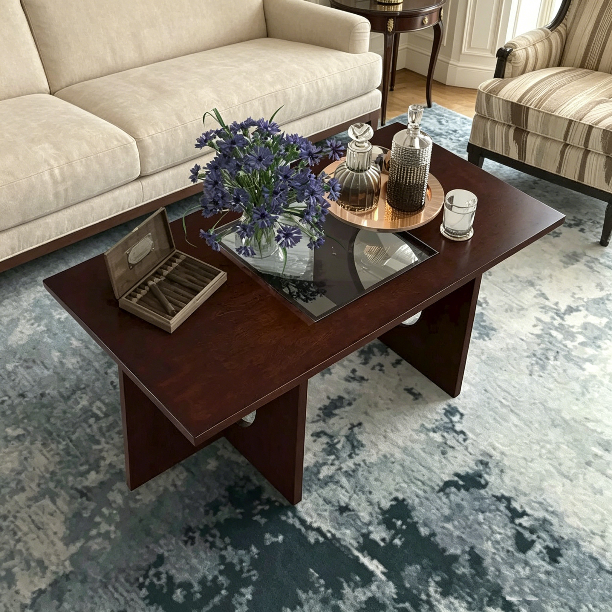 Table Basse Rectangulaire en Bois Contemporain